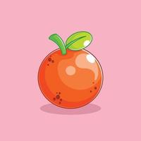 design laranja estilo cartoon em fundo rosa vetor