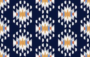padrão étnico ikat sem costura. fundo de vetor de bordado tradicional indiano africano tribal. tecido asteca tapete batik ornamento chevron decoração têxtil papel de parede