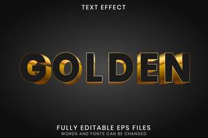 Efeito de texto editável em ouro preto 3D vetor
