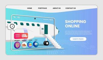 modelo de site de compras online vetor