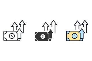 ícones de pensão simbolizam elementos vetoriais para infográfico web vetor