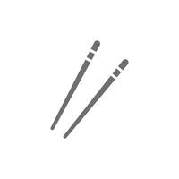 eps10 cinza vetor pauzinhos de bambu abstrato ícone sólido isolado no fundo branco. símbolo de par de pauzinho chinês em um estilo moderno simples e moderno para o design do seu site, logotipo e aplicativo móvel