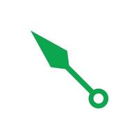 eps10 verde vetor kunai ícone sólido abstrato isolado no fundo branco. símbolo de punhal em um estilo moderno simples e moderno para o design do seu site, logotipo e aplicativo móvel