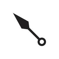 eps10 preto vector kunai ícone sólido abstrato isolado no fundo branco. símbolo de punhal em um estilo moderno simples e moderno para o design do seu site, logotipo e aplicativo móvel