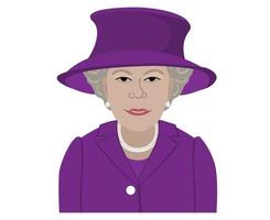 retrato de rosto de rainha elizabeth com ternos roxos reino unido britânico 1926 2022 europa nacional país ilustração vetorial design abstrato vetor