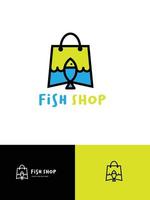 modelo de logotipo de loja de peixe vetor