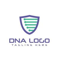 design de logotipo de segurança de dna para empresa de negócios vetor