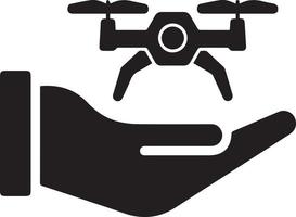 segurando um drone. um drone na mão. o zumbido de uma pessoa. homem segurando o drone na mão. homem segurando o drone. mão humana segurando o drone. conceito de ideia vetor