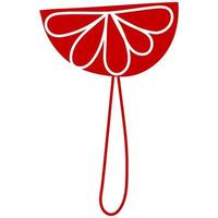 ícone de um elemento gráfico de design de doodle vermelho lollypop.single mão desenhada. vetor