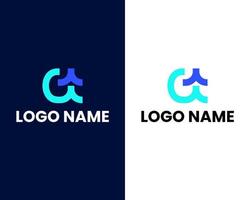 letra a com y modelo de design de logotipo moderno vetor