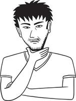 desenhos animados homens bonito anime kawaii chibi ilustração de anime personagem de clip art vetor