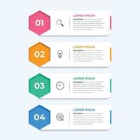 elemento de design infográfico de linha do tempo e conceito de negócios de opções de número com 4 etapas vetor