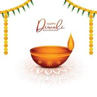 fundo de cartão de celebração feliz diwali festival indiano vetor