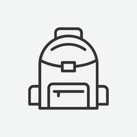 ícone de vetor de mochila escolar. símbolo do ícone do saco. ilustração vetorial de mochila escolar em fundo isolado