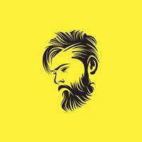 ilustração vetorial de design de logotipo de homem de barba vetor