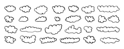 ilustração de nuvem desenhada à mão em estilo doodle vetor
