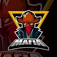 esports team mafia cowboy man jogos logo vetor