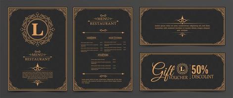 layout de menu com ornamentos vetor