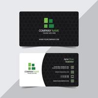 cartão de visita com padrão triângulo e detalhes em verde vetor