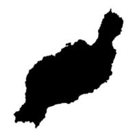 mapa da ilha de lanzarote, região da espanha. ilustração vetorial. vetor