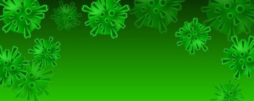 células verdes de coronavírus com espaço para texto vetor