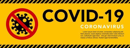 banner de estilo de fita de precaução de coronavírus vetor