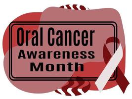 mês de conscientização do câncer oral, ideia para um pôster horizontal, banner, panfleto ou cartão postal sobre um tema médico vetor