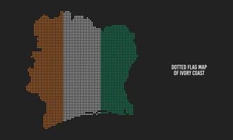 mapa de bandeira pontilhada da ilustração vetorial da costa do marfim vetor