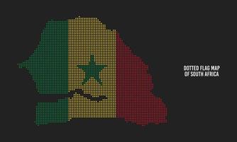 mapa de bandeira pontilhada da ilustração vetorial de senegal vetor