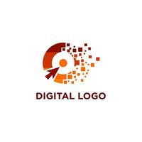 vetor de estoque de logotipo de tecnologia abstrata digital