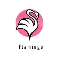 modelo de vetor de design de logotipo de flamingo