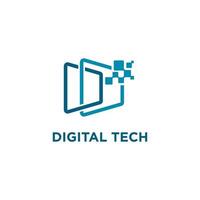 vetor de estoque de logotipo de tecnologia abstrata digital