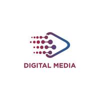 vetor de estoque de logotipo de tecnologia de mídia abstrata digital
