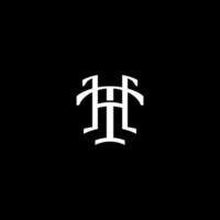 carta limpa e mínima com base inicial. th ht modelo de logotipo de monograma. design de vetor de alfabeto de luxo elegante