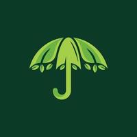 guarda-chuva folha natureza ecologia simples logotipo vetor