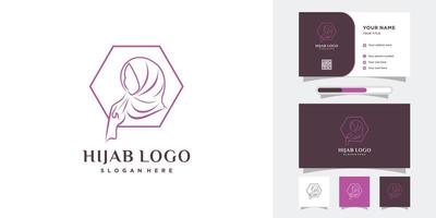 design de logotipo de beleza hijab com estilo e conceito criativo vetor