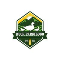 vetor de design de logotipo de fazenda de pato
