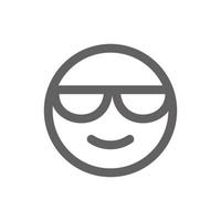 use o ícone de emoji de óculos legal. perfeito para site ou aplicativo de mídia social. sinal e símbolo de vetor