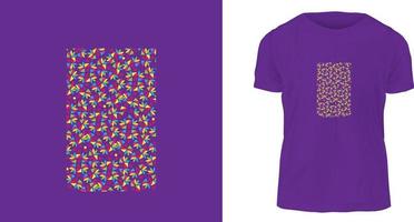 conceito de design de camiseta, padrão multicolorido vetor