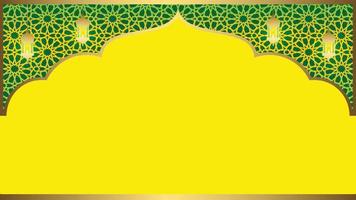 fundo islâmico verde com padrão islâmico, adequado para banners de eid al-fitr, eid al-adha, maulid nabi, ano novo islâmico muharram e outros temas islâmicos. vetor livre