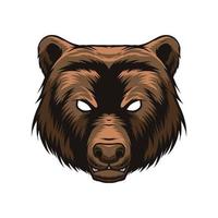 ilustração de mascote de cabeça de urso pardo vetor