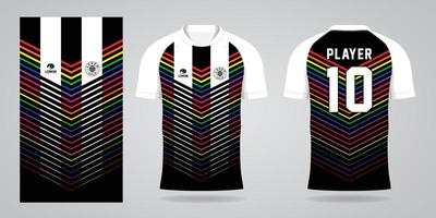 modelo de design de esporte de camisa de futebol colorida vetor