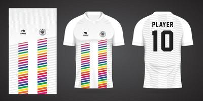 modelo de design de esporte de camisa de futebol colorida vetor