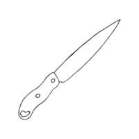 desenho vetorial de uma faca de cozinha. desenhados à mão. vetor