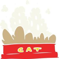 comida de gato de desenho animado estilo de cor plana vetor