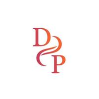 design de logotipo de cor laranja dp para sua empresa vetor