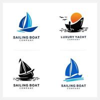 elemento de marca gráfica de inspiração de design de logotipo de barco para negócios e outras empresas vetor