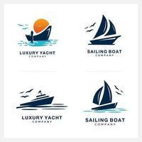 elemento de marca gráfica de inspiração de design de logotipo de barco para negócios e outras empresas vetor