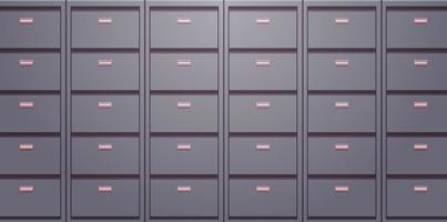 armário de escritório e pastas de armazenamento de arquivo de dados de documentos para ilustração em vetor plana de conceito de administração de negócios de arquivos.