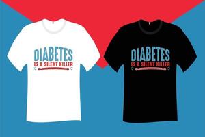 diabetes é um design de camiseta assassino silencioso vetor